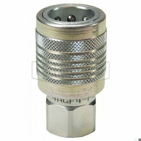 DIXON AG Series Push/Pull Agricultural Ball Coupler, 3/4-14 Nominal, Female NPTF, Steel 4AGF6-PS